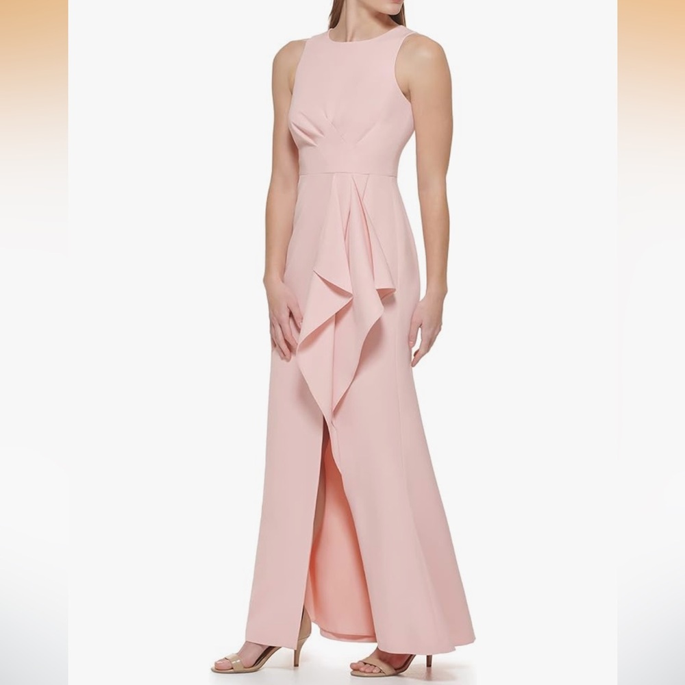NWT Eliza J Crepe Ruffle Gown